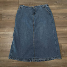 Cato Est 1946 Women's Denim Maxi Skirt Faux Front Zipper Blue Size 16W