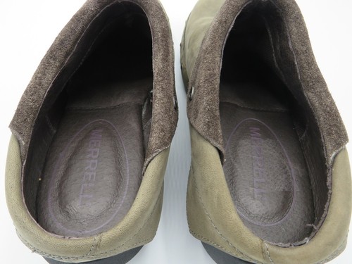 Merrell Nieselregen braune hochhackige Leder-Slipper Damenschuhe US 8,5 SCHÖN - Bild 5 von 11