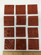 12pc Unmounted Rubber Stamp Grab Bag Use for Stamping Cards, Clay, Fabric & More
