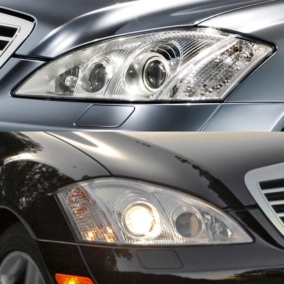 Pair For 2006-2009 Mercedes-Benz W221 S-Class Front Headlight Lens Covers Clear Foto 2 de 4