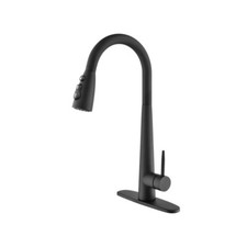 Kitchen Sink Faucet with Pull Down Sprayer Fingerprint Resistant Matte Black