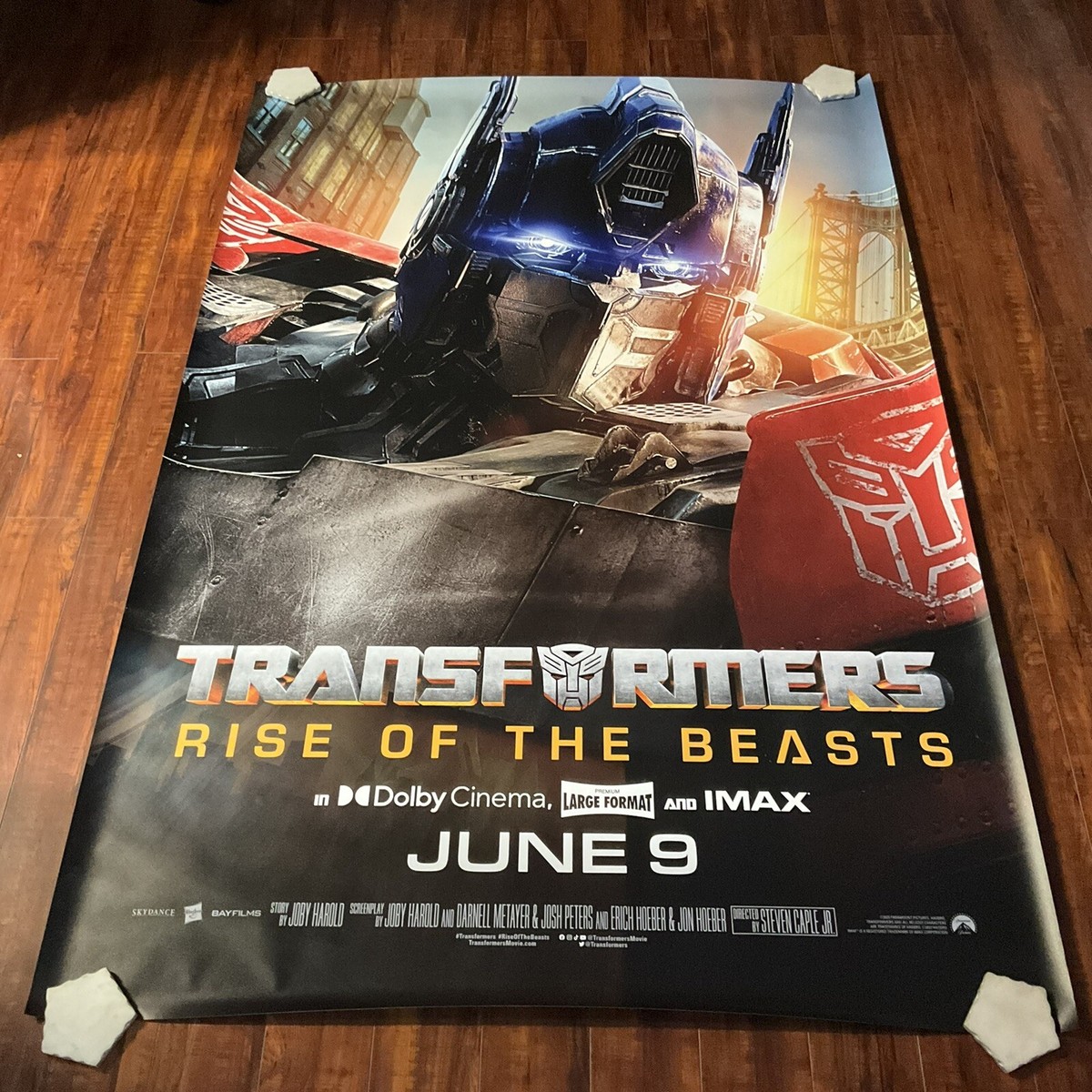 Transformers:ROTB*OPTIMUS PRIME D/S Bus Stop Big Movie Poster  48x70inche(4x6ft)