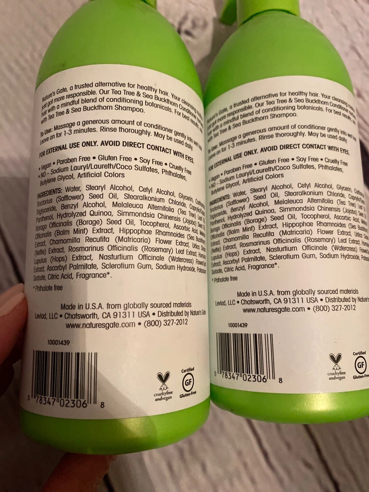 Lot 2 18oz Bottles Nature's Gate Tea Tree Buckthorn Oily Hair Conditioner Vegan - Изображение 3 из 4