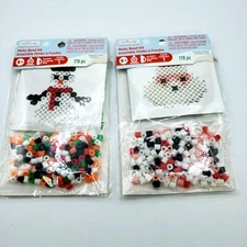 Set Of 2 Creatology Melty Bead Christmas Ornament Snowman Santa Craft Kits Kids 
