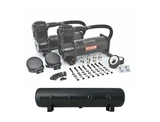 Viair 444C Dual Black Air Compressors W/ 5 Gallon Aluminum Air Tank - 200 PSI