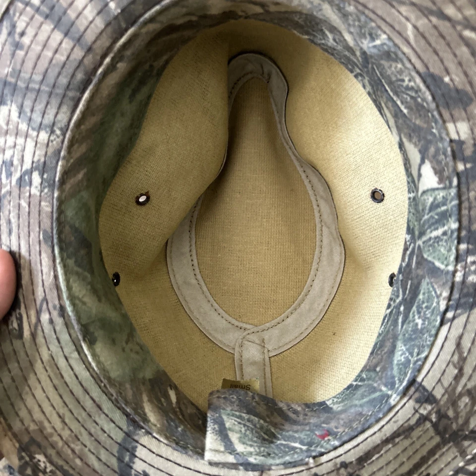 Chapéu de caça vintage Realtree masculino pequeno EUA estruturado Fedora camuflado boogie em excelente estado usado - Imagem 4 de 4