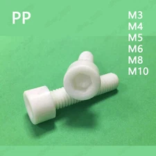PP Polypropylene Plastic Hex Socket Bolt Cap Head Screws M3 M4 M5 M6 M8 M10