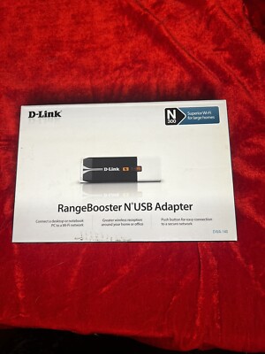 D-Link RangeBooster N USB Adapter DWA-140 Wireless N-300 Greater Reception New