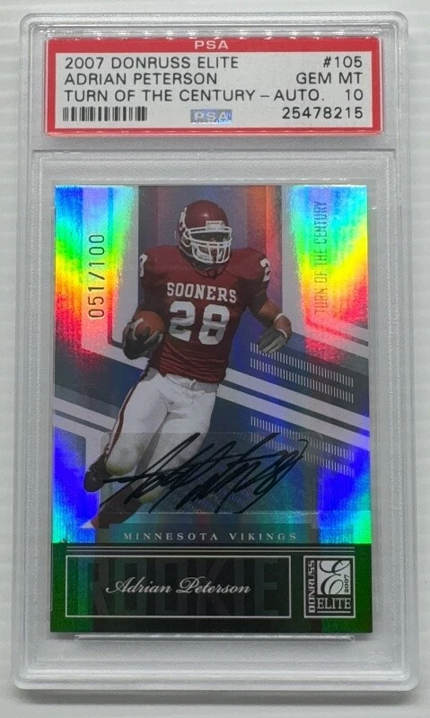 Adrian Peterson Donruss Elite Turn of the Century #105 Auto.