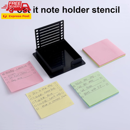 Sticky Note Holder with Stencil 2 Pcs, Post It Note Holder for Office, Sticky No - Picture 5 of 7