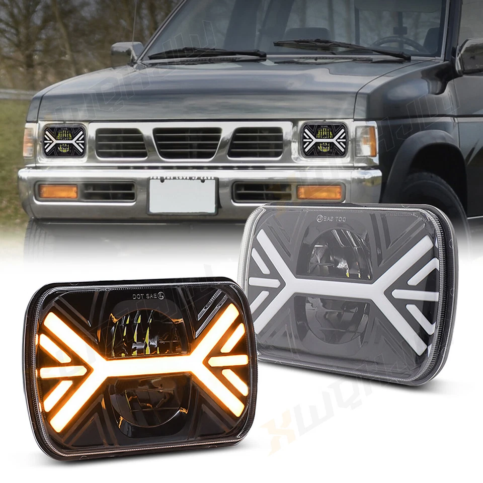 2x Faros LED redondos de 7" haz sellado alto/bajo blanco DRL aptos para Dodge Dart 1964-1976 Foto 2 de 4