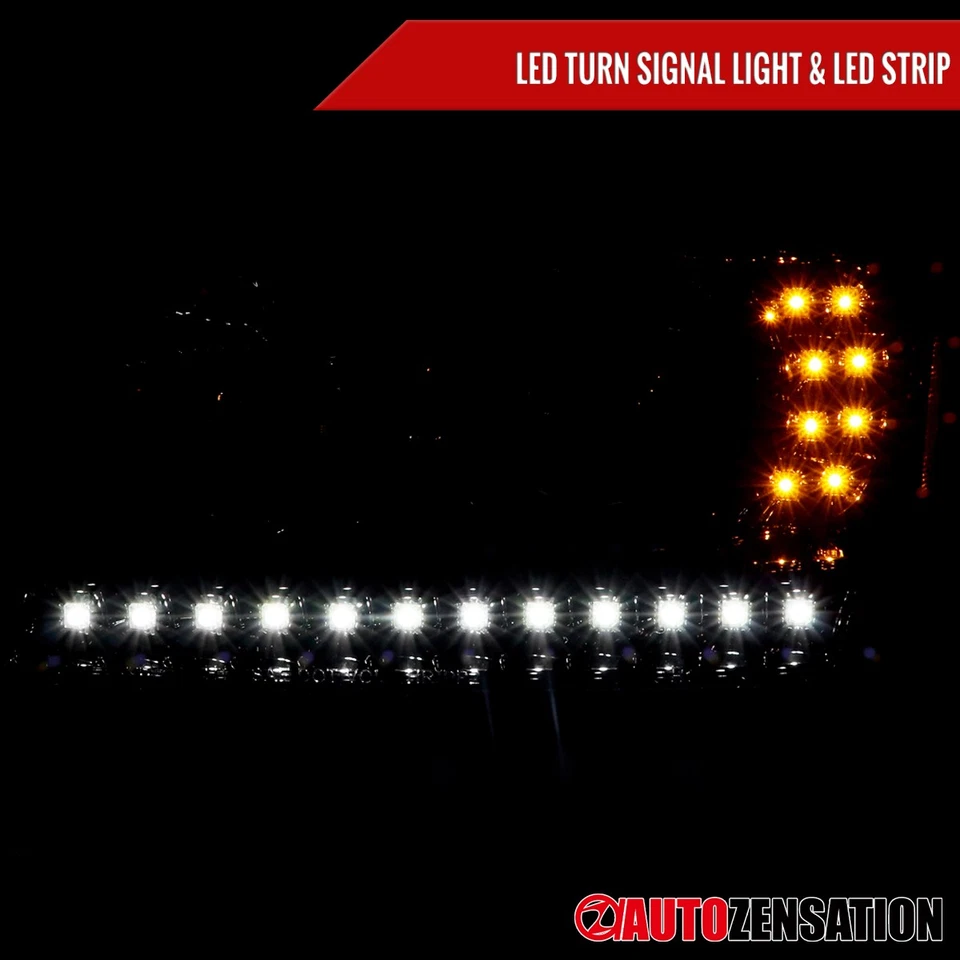 Fit 2001-2011 Ford Ranger Black Smoke LED Strip Projector Headlights Lamps 01-11 Foto 4 de 4