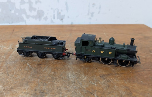 Dapol 48xx GWR 1466 0-4-2T Dampflok grün Spur OO Eisenbahn + Kohlewagen | Condition: Used