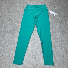 NWT AQUA High Waisted Scallop Hem Leggings Aqua Green Women's Size S