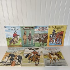 Horse Themed Dover Coloring Books Set Of 7 NEW