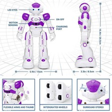 RC Robot Toys for Kids, Gesture Sensing Programmable Remote Control Smart Robo