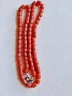 Vintage Natural Red Coral Beads   - Triple Strand  11-12  g-188
