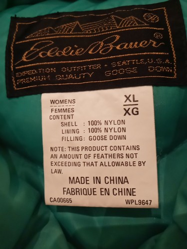 Eddie Bauer Vest Womens XL Goose Down Fill Quilted Green Puffer Jacket WPL9647 - Picture 6 of 11