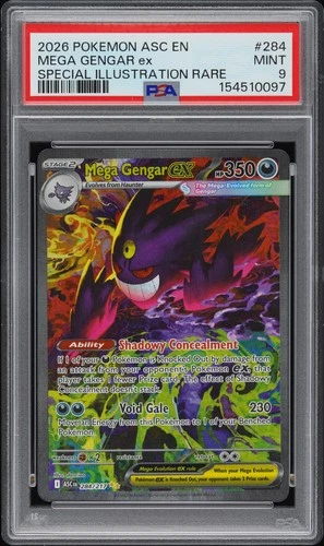 2026 POKEMON ASC EN-SPECIAL ILLUSTRATION RARE #284 MEGA GENGAR EX PSA 9