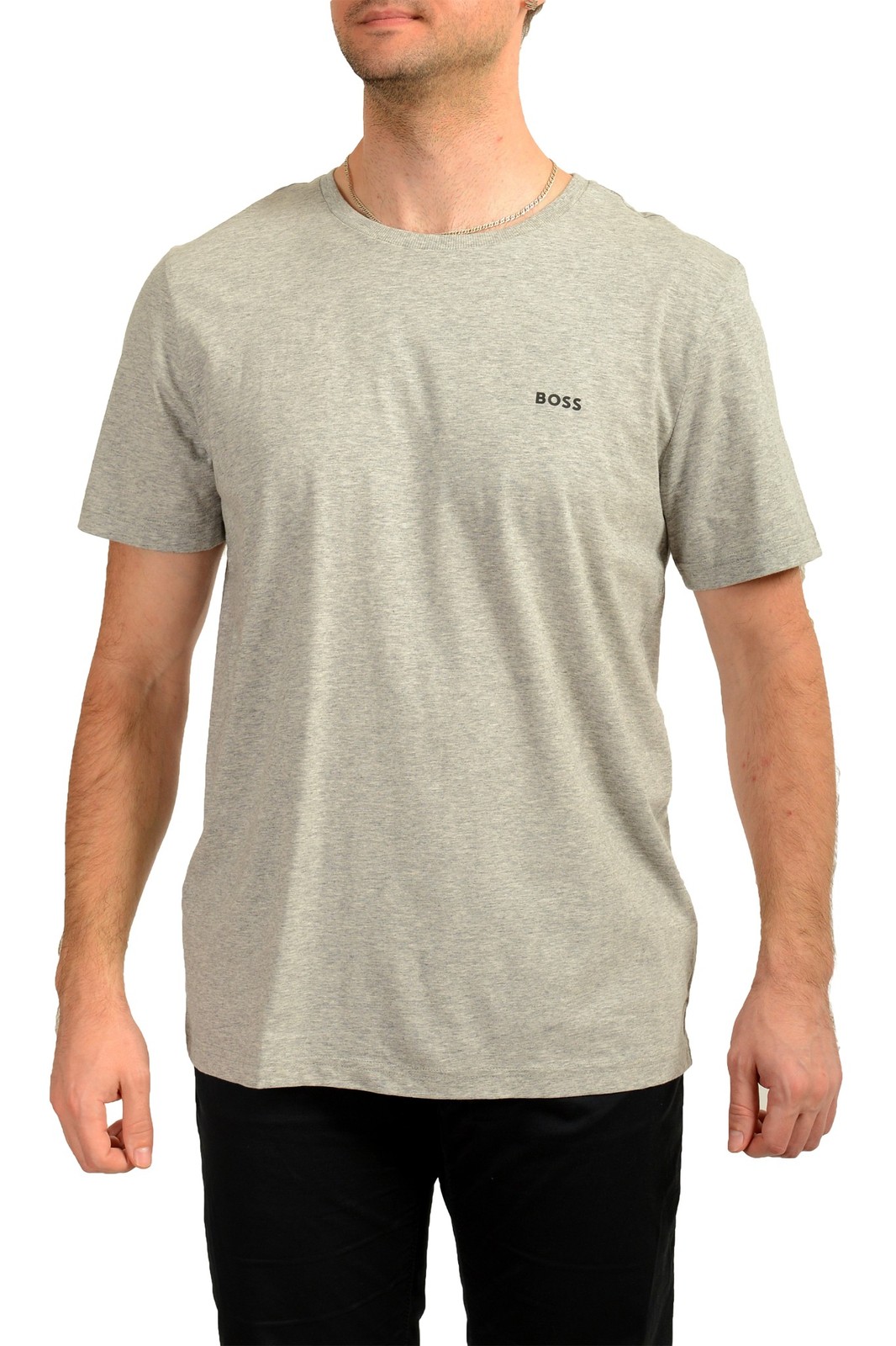 Мужская футболка Hugo Boss 7 Серая с логотипом и круглым вырезом с коротким рукавом US XL IT 54 10190₽