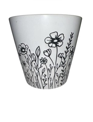 Wildflower Planter - Indoor/Outdoor Pot with Drainage 5.9'' White Ceramic