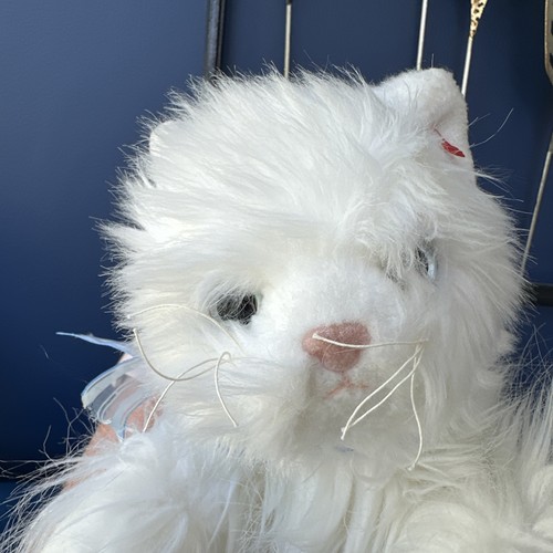 Ty Classic “Sugar” White Persian Cat Blue Bow Long Haired Soft Plush Toy 2002 - Picture 11 of 14