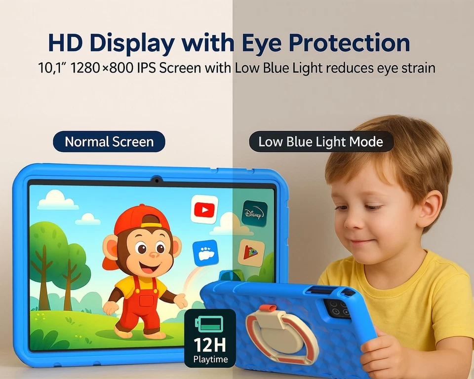 New - Nobklen 10.1 inch Android 15 Tablet, 20GB RAM 128GB Storage, WiFi 6(Blue) - Image 2 of 4