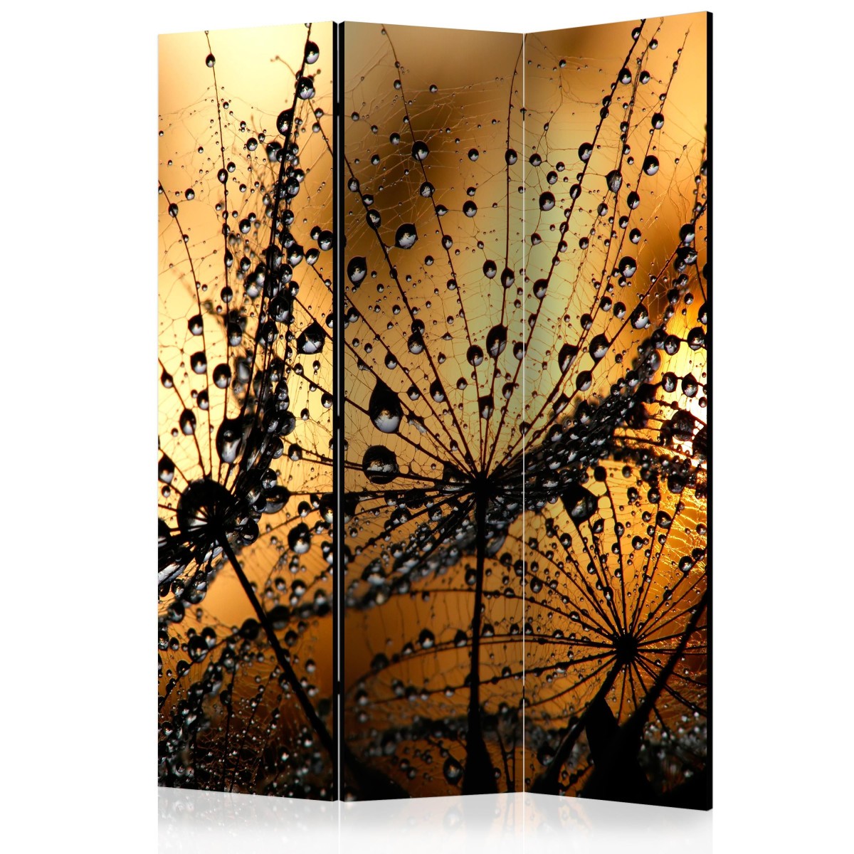 Paravent 3 volets 135x172cm cloison amovible motif nature dandelions in the rain