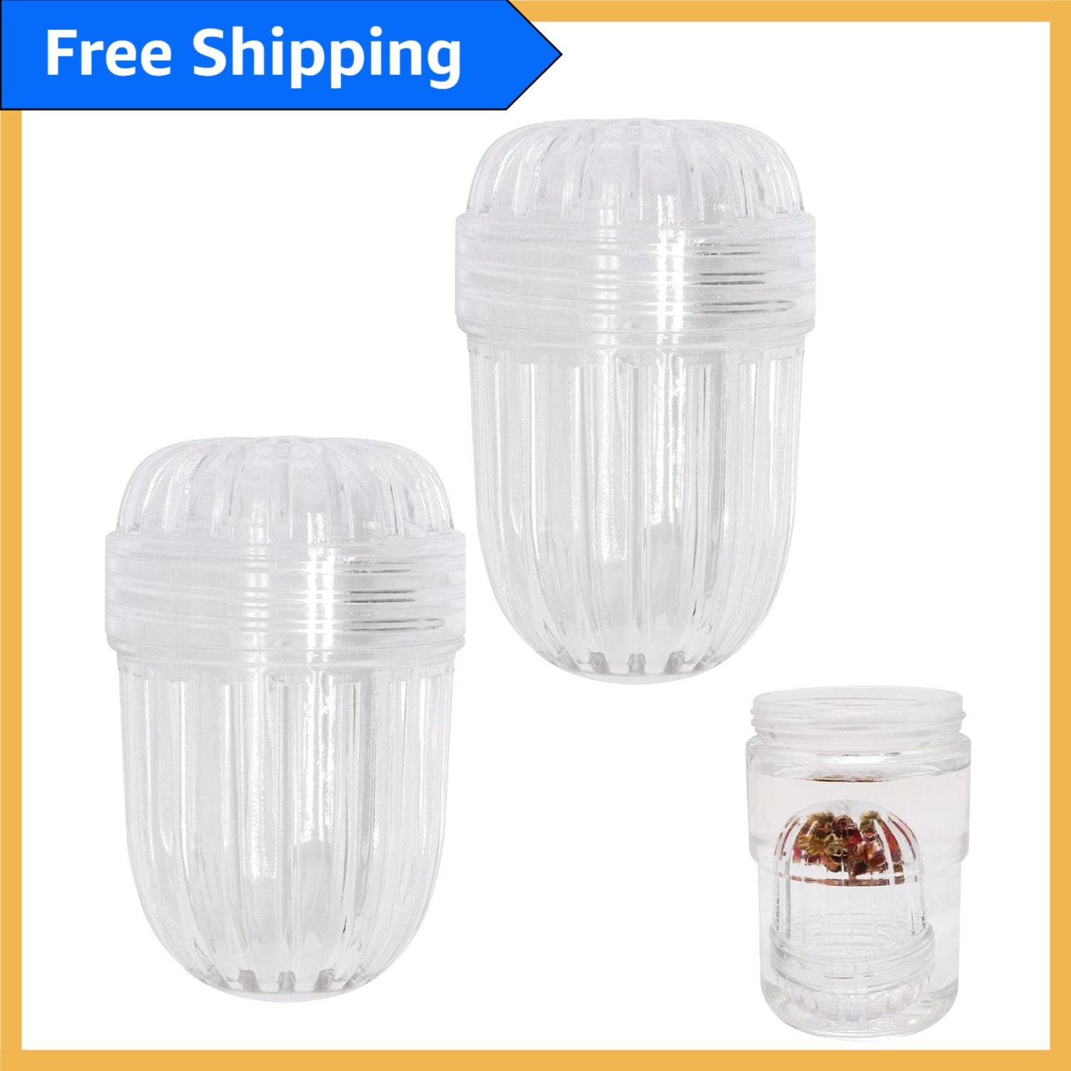 Compact Clear Fruit Infuser Bottle Ball 3"x2" - 2 Pack for F
