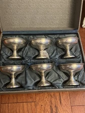 Set of 6 Sterling Weighted Compotes – M. Fred Hirsch Co. – w/ Box