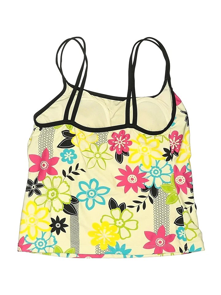 Top de traje de baño amarillo Reebok para mujer S Foto 2 de 2