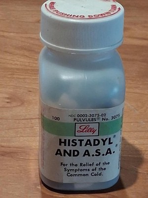Eli Lilly Histadyl and A.S.A ,Employee and dependent only bottle
