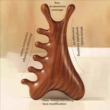4-in-1 Sandalwood Meridian Massage Comb Scalp Head Face Neck Acupoint Massager T