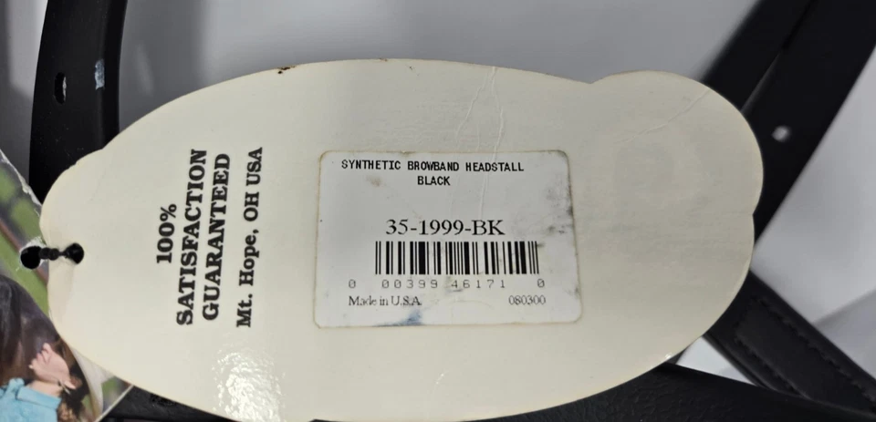 Diadema de cuero sintético Weaver negra 35-1999-BK NUEVA CON ETIQUETAS EE. UU. Foto 4 de 4