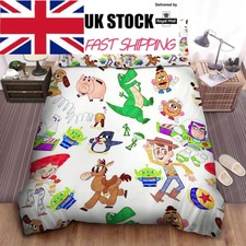 Walt Dis@ney T@oy Story Characters In Pic Single Quilt Duvet Cover Set