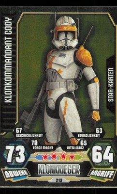 Klonkommandant Cody star Wars Force Attax Serie 3 Star-Karten 213