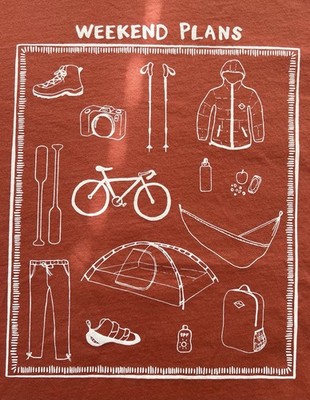 Coalatree Men s Orange Weekend Plans Outdoor Adventure Cotton T-shirt Size L