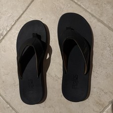 Flojos Men  s Black Flip Flop Sandals Size 11