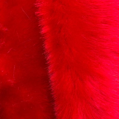 Zahra RED 0.75 Inch Short Pile Soft Faux Fur Fabric for Fursuit, Cosplay Costum