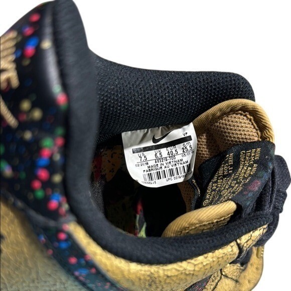 Nike Air Force 1 Low Gold Crackle Palm Tree Mens Size 7.5  display picture 2
