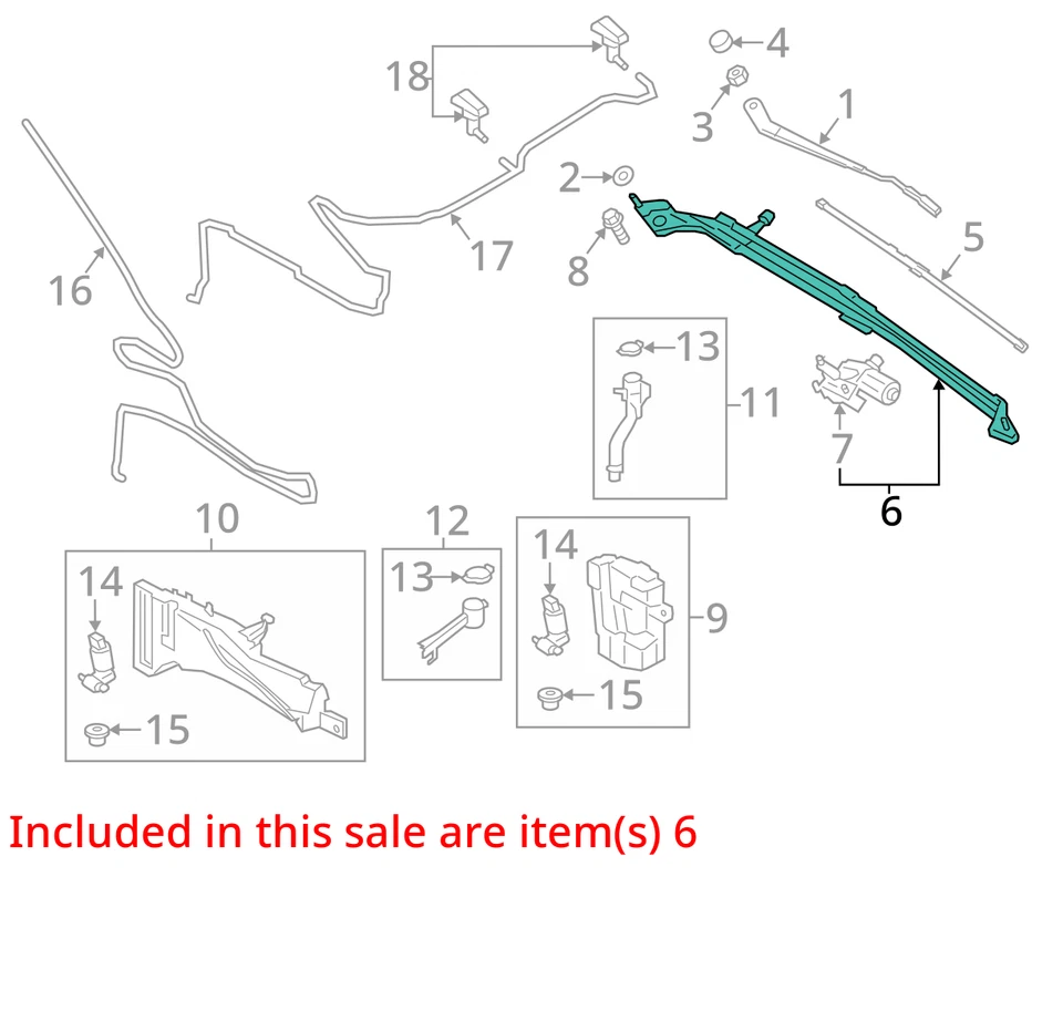 Transmissão do limpador de para-brisa Ford C-Max 2013 fabricante de equipamento original 129K milhas - LKQ384384413 - Imagem 4 de 4
