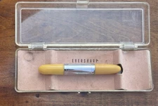 Vintage Kimberly Pockette Pen Bakelite Mustard Yellow Original Case Made In USA