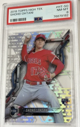 2018 TOPPS * SHOHEI OHTANI * HIGH TEK #HT-SO  * LOS ANGELES ANGELS * PSA 8 NM-MT