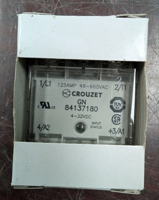   NEW CROUZET 125 AMP SOLID STATE RELAY 48-660 VAC 4-32 VDC GN 84137180