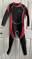 HiSea Full Red Kids Children's 2.5mm Wetsuit Scuba Dive Snorkel Size 4 Girl Boy
