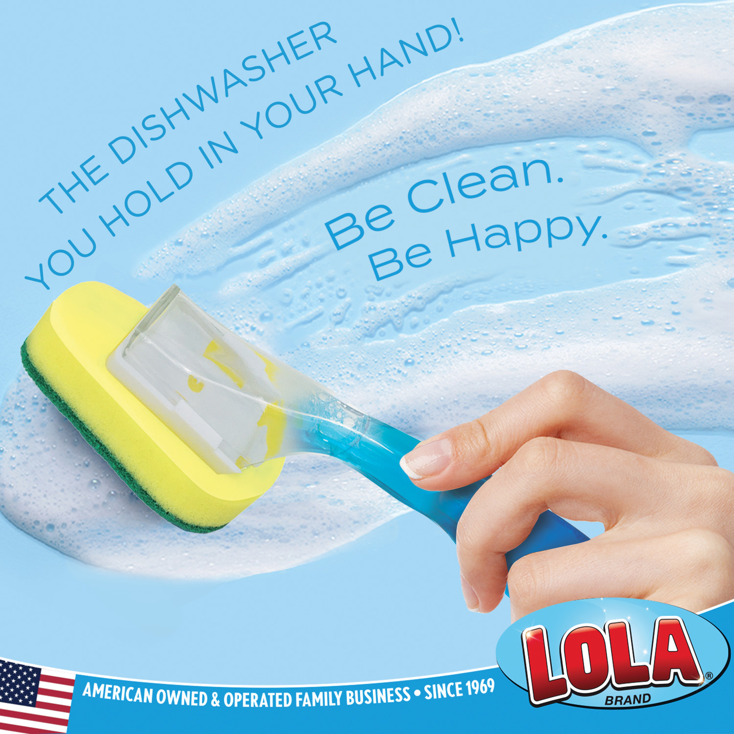 LOLA Soap Dispensing Dish Wand Refill, Super Absorbent Fiber Sponge Head, 2 Pack