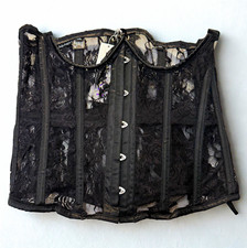 Daisy Corsets Lavish Black Sheer Lace Overbust Boned Corset 2X LV-1160