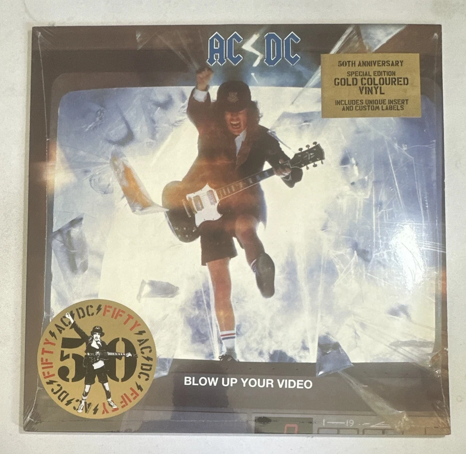 AC/DC - Blow Up Your Video ~ New Sealed 50th Anniversary Gold Vinyl Record - Image 2 of 4
