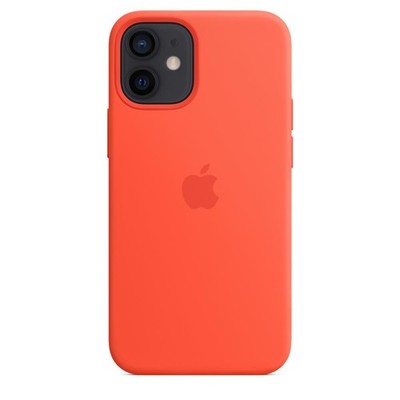 Original Apple iPhone 12 mini Silikon Case mit MagSafe - Electric Orange - Neu
