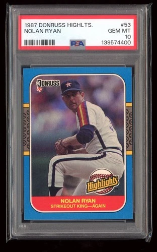 1987 Donruss Highlights #53 Nolan Ryan *PSA 10* GEM MINT Strikeout King!